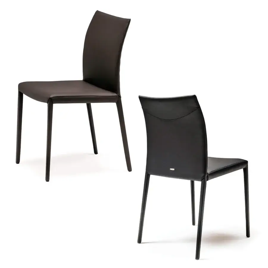 Superior Cattelan Italia Norma chair in dark brown synthetic leather with a refined matte finish