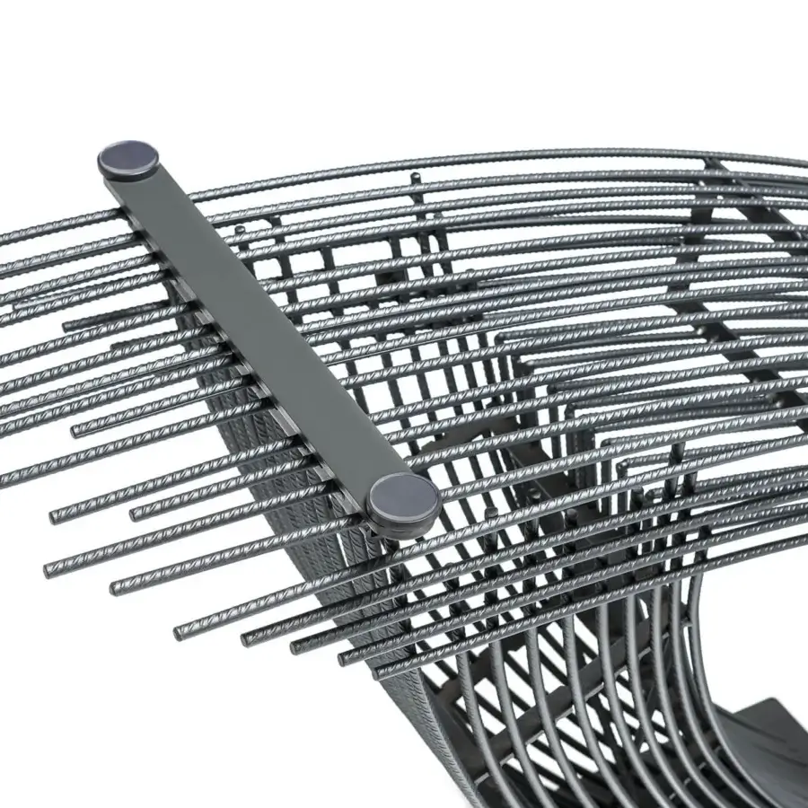 Distinguished Cattelan Italia Hystrix table crafted with horizontal glass and a uniform gray matte metal base built with interwoven threads
