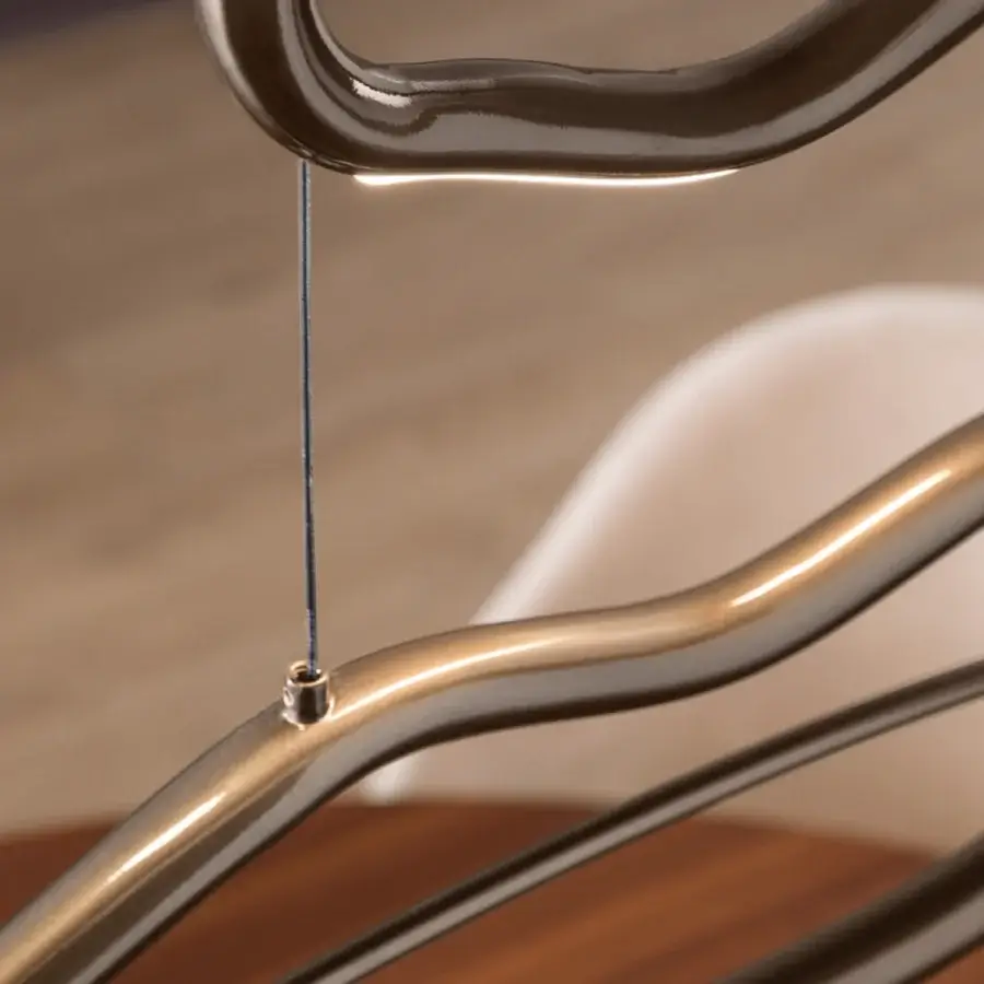 Exceptional Masiero Visio suspension lamp with looping bronze-toned metal frame and integrated LED light source