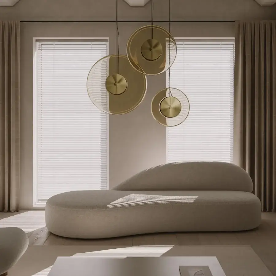 Exclusive VENICEM Zen suspension lamp with amber Murano glass and burnished brass structure crafted in Italy