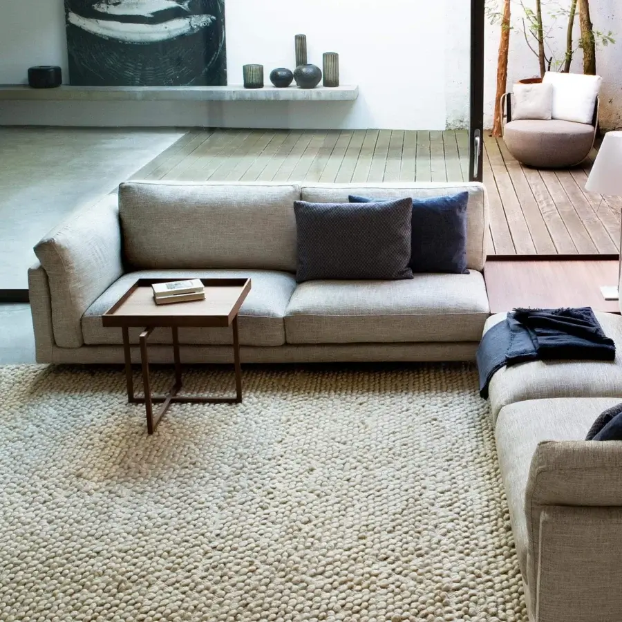 Elegant Swan Italia Match side table crafted in Canaletto walnut with a matte finish and geometric design