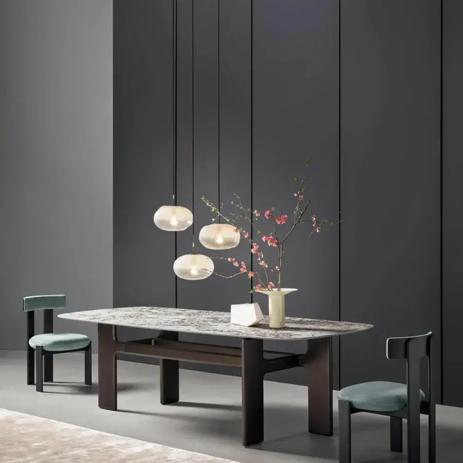 Captivating Bonaldo Pepita suspension lamp with warm white silk glass and contrasting black cable crafted in Italy