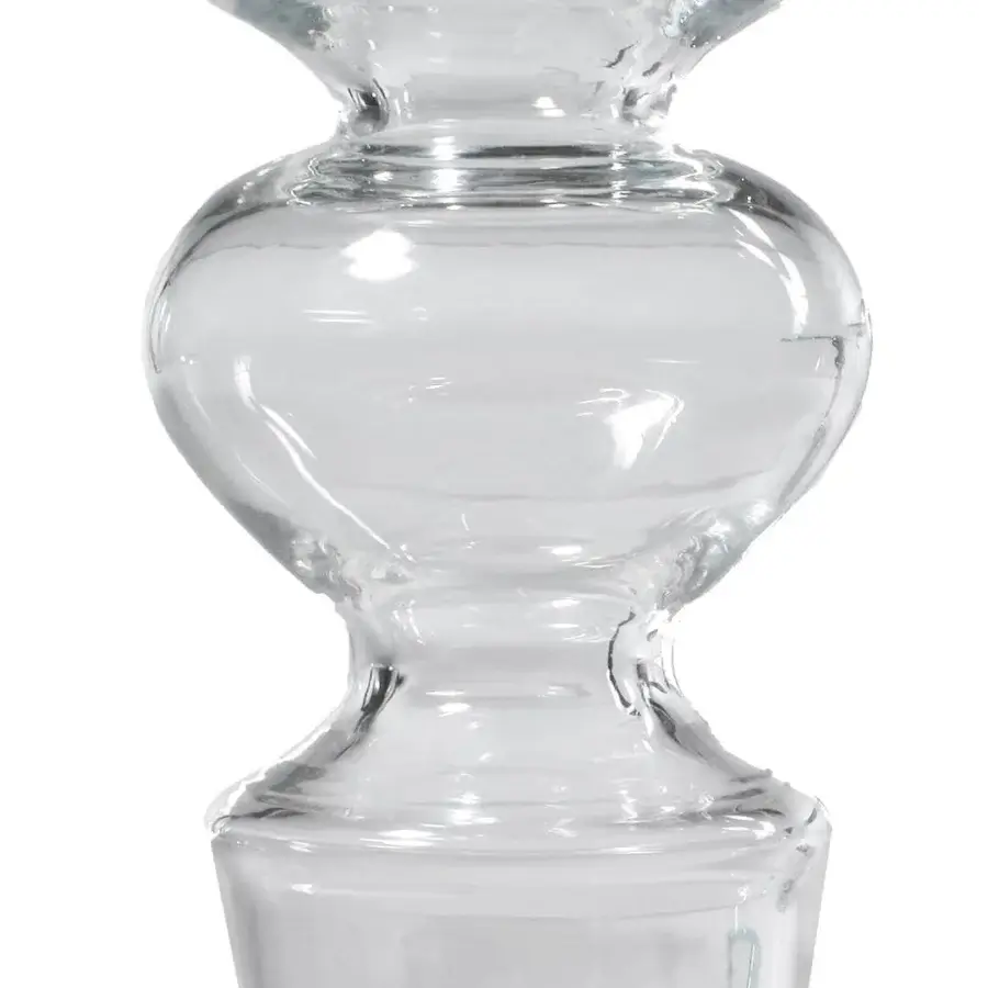 Exceptional Reflex Gran Canal side table with curved transparent Murano glass leg and beveled transparent glass top