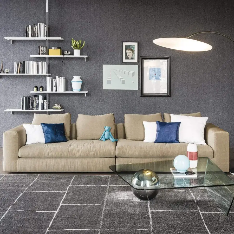 Superior Cattelan Italia Globe coffee table with curved clear glass and shiny steel sphere support