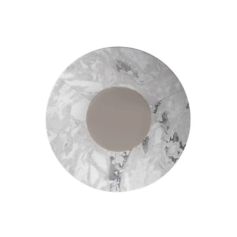 Superior 4 Mariani Ascot table with a circular marble top exhibiting subtle grey veining and smooth beige inset