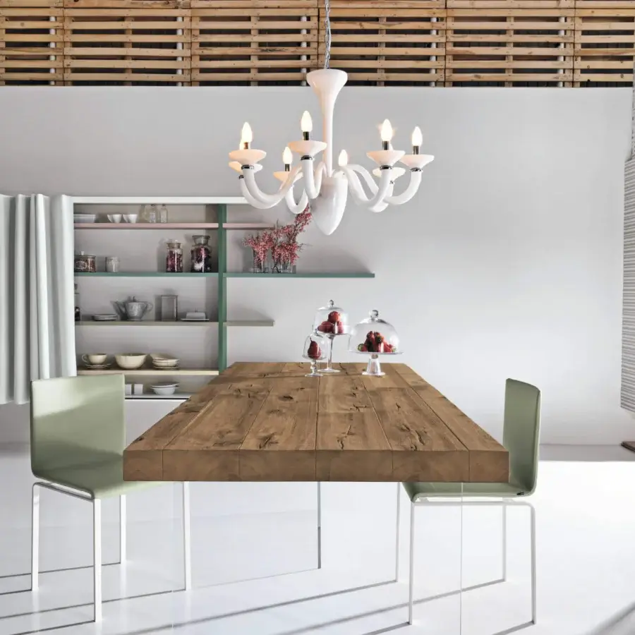Superior Lago Dangla chair crafted in Italy with light green synthetic upholstery and clear acrylic legs
