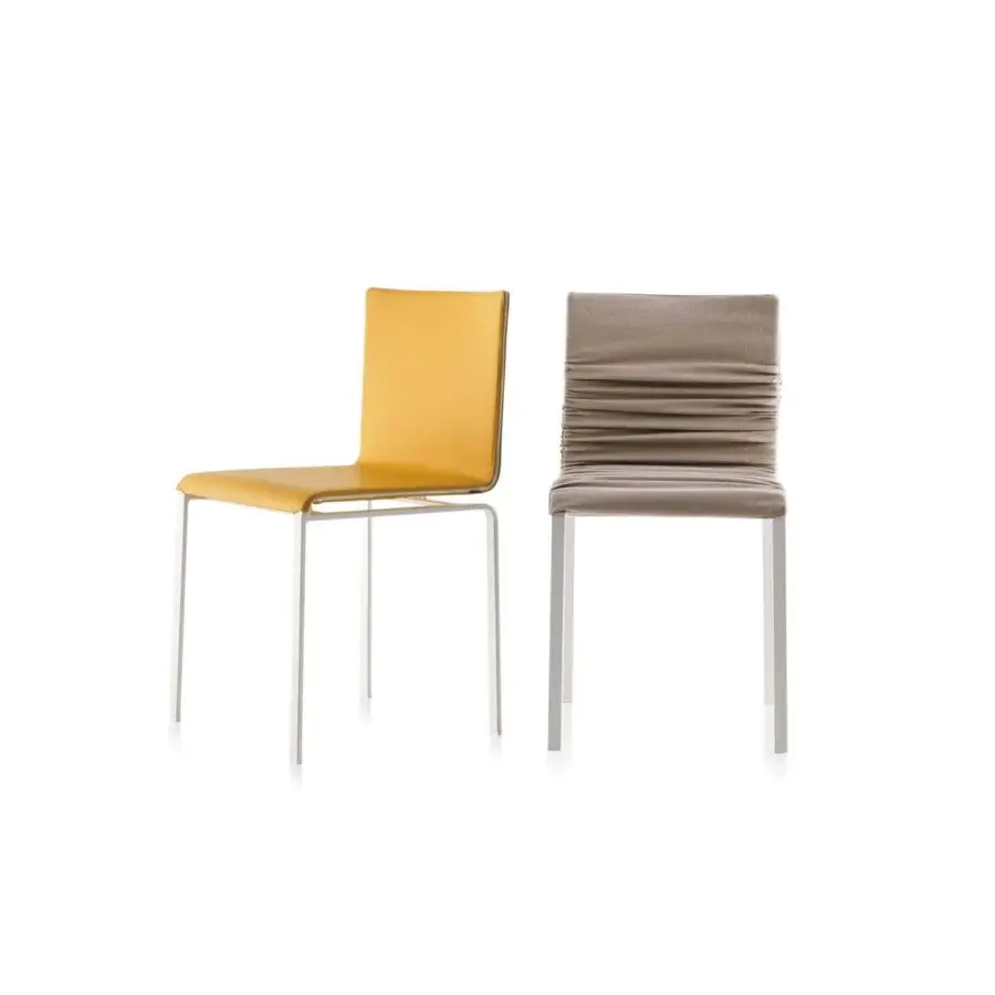 Exceptional Lago Dangla chair with textured brown textile upholstery and matte metal frame built in Italy