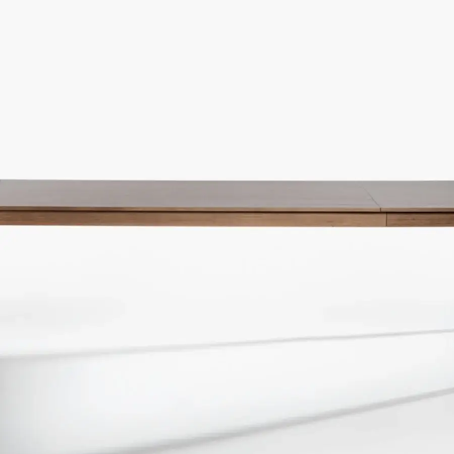 Exceptional Potocco Blossom table crafted in ash wood with a smooth matte medium-brown finish and inclined legs