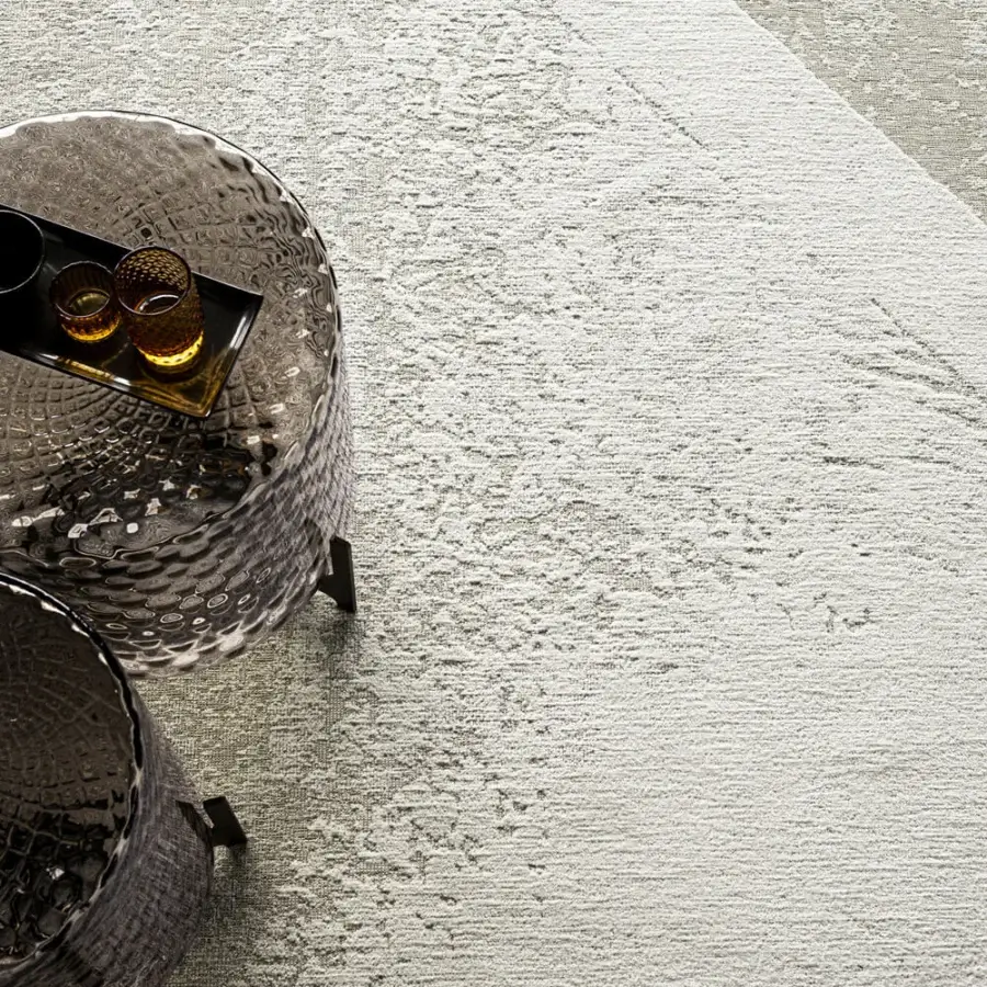 Exclusive Cattelan Italia Madras rug with geometric patterns and bright chromatic contrasts in soft fibers