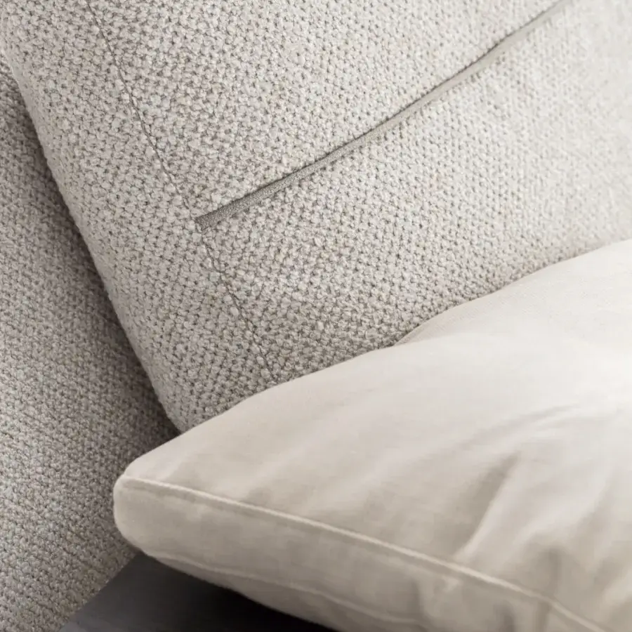 Distinctive Ditre Italia Atlantis sofa upholstered in light grey textured textile with a matte finish and geometric form