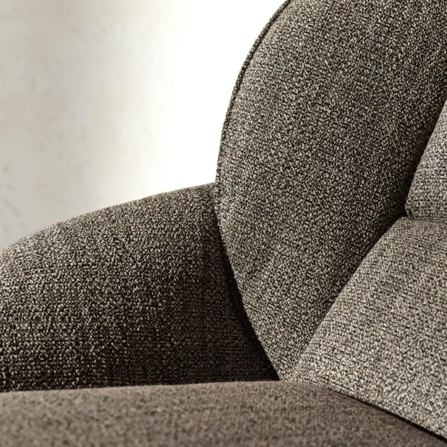 Distinguished Ditre Italia Loto lounge chair with a solid wooden base upholstered in textured brown and grey textile fabric