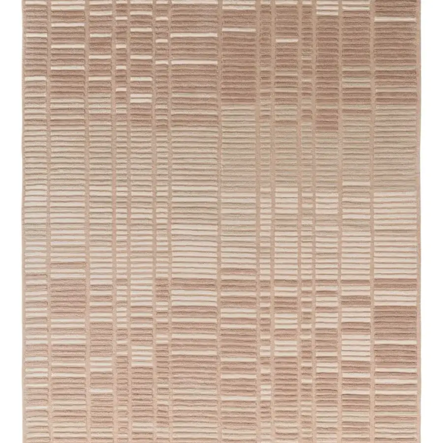 Elegant Ditre Italia Hertz rug with woven texture displaying alternating light and dark beige tones creating a subtle gradient effect