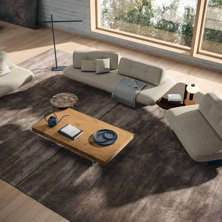 Superior Lago Diman rug crafted in Italy with a complex repeating pattern and finished woven texture