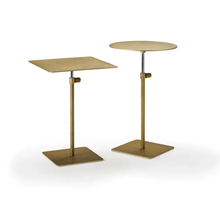 Captivating Cattelan Italia Step side table with geometric silhouette crafted in brushed brass embossed lacquered steel