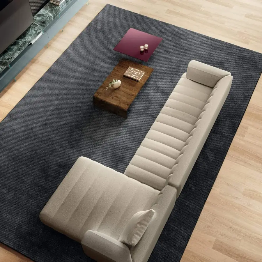 Superior Lago Lean coffee table with a matte solid oak top and contrasting tempered glass base