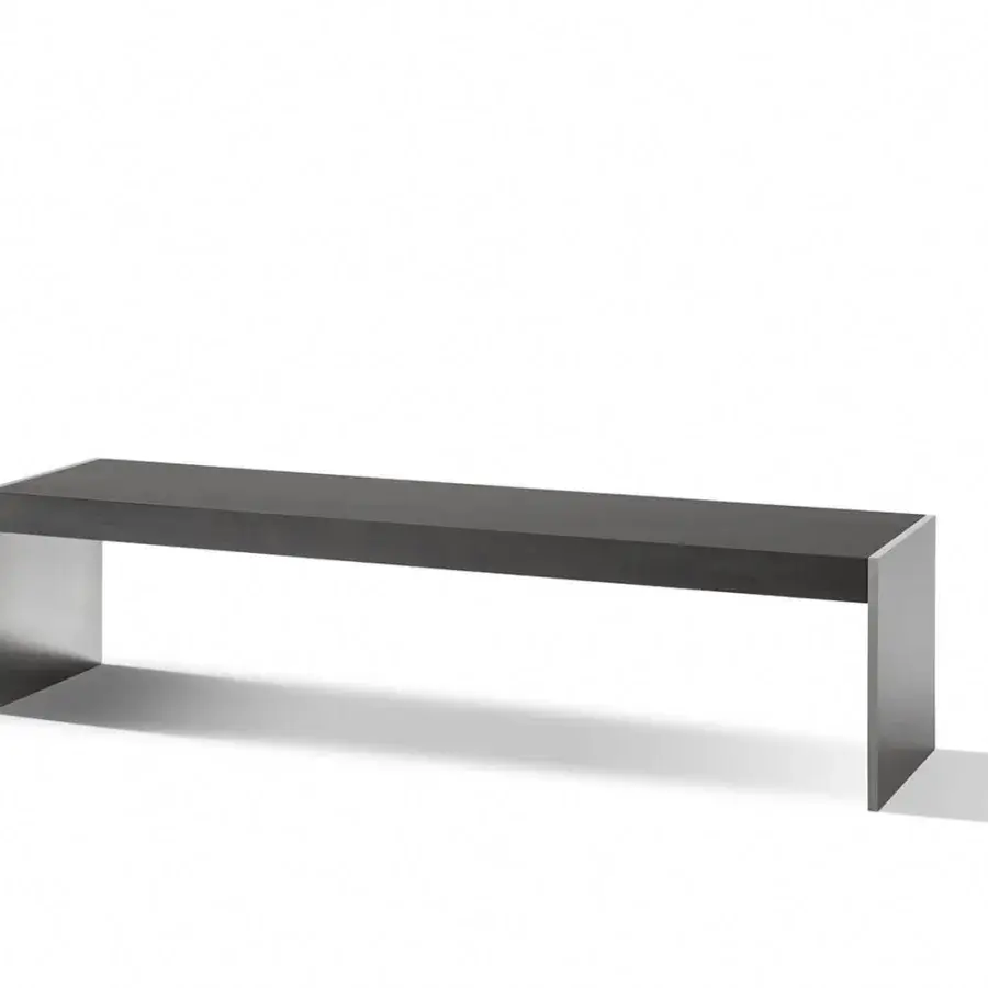 Superior OAK Ritornello console with dark wood top and brushed metal legs showcasing clean lines