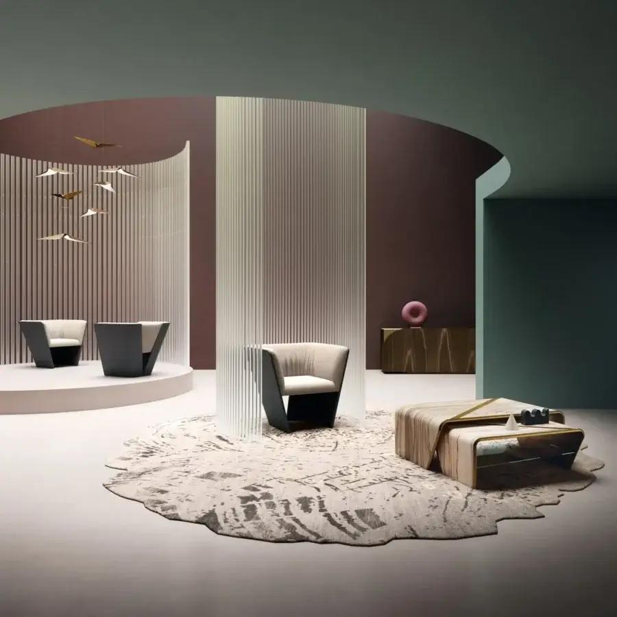Exceptional Bizzotto Italia Sensu lounge chair crafted in light beige textile with a matte “Blu Pavone” base