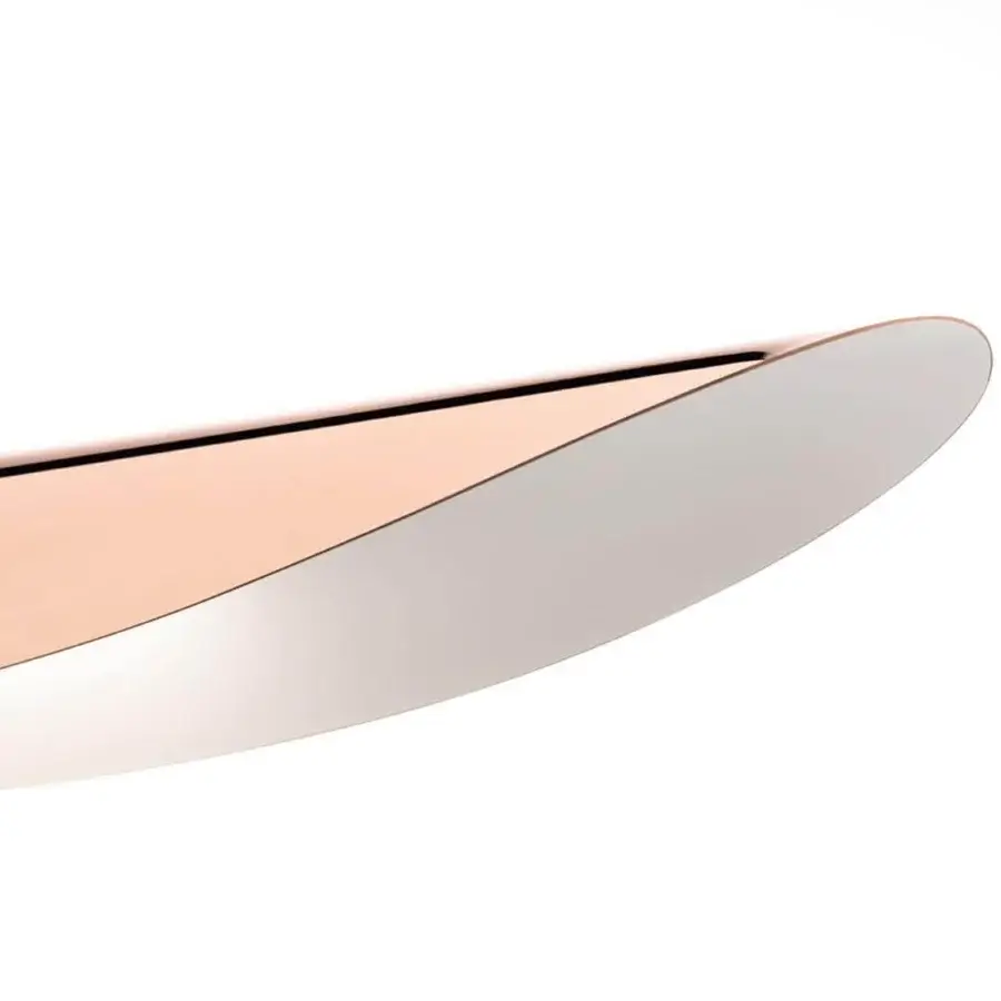 Captivating Reflex Ala suspension lamp with curved steel internally lacquered in latte and glossy rose gold finish