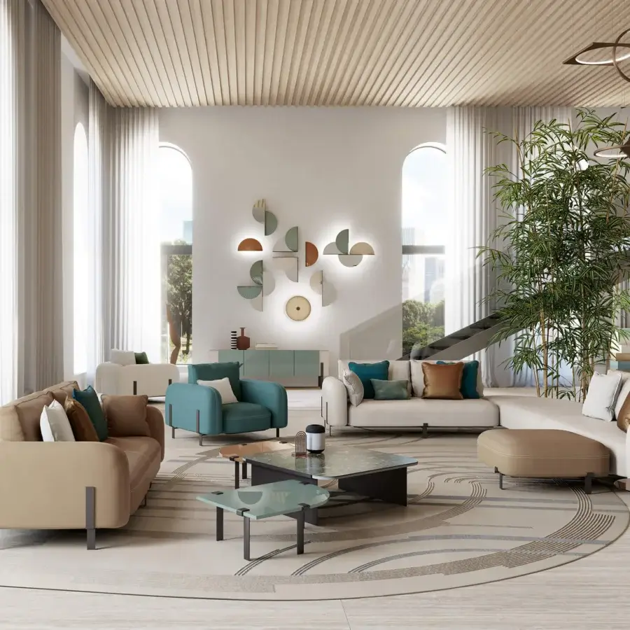 Superior Bizzotto Italia Amulet sofa crafted in sumptuous leather with a sophisticated beige tone and titanium finish