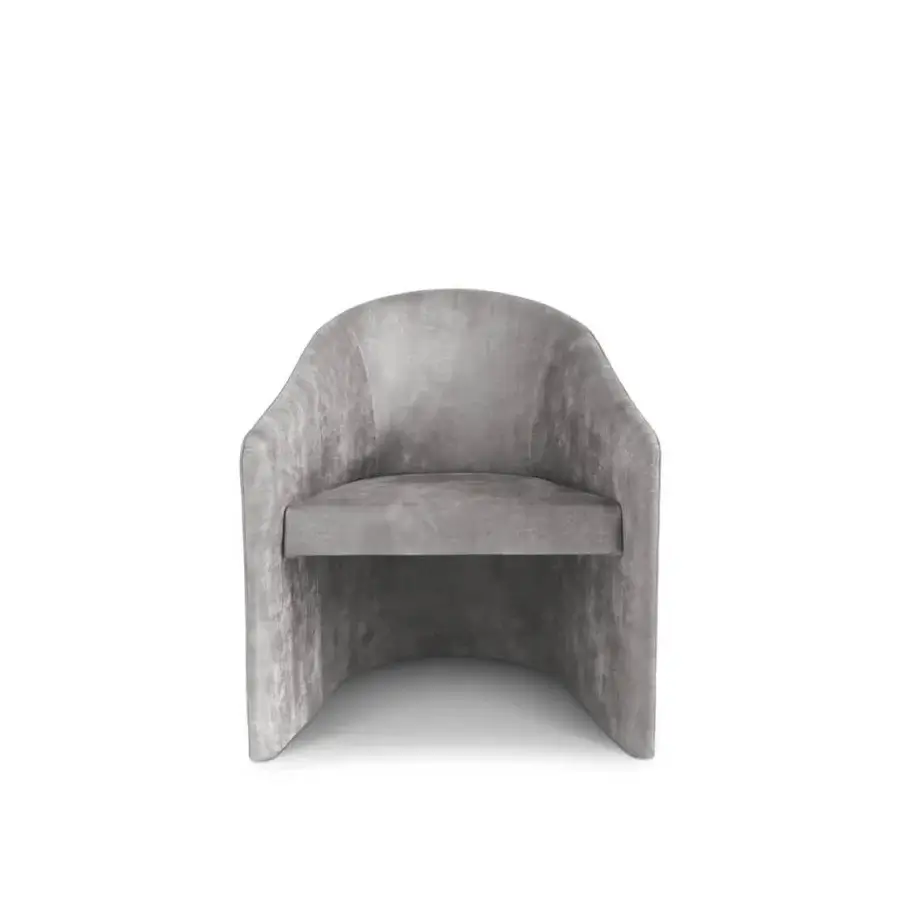 Distinguished 4 Mariani Manta lounge chair with muted gray textile upholstery and velvety finish
