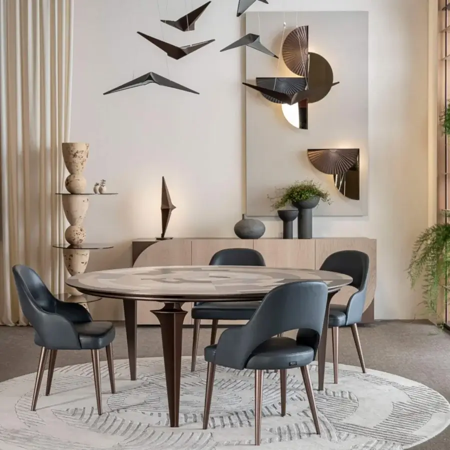 Exceptional Bizzotto Italia Pluff Totem side table crafted in briarwood with transparent glass and matte finish