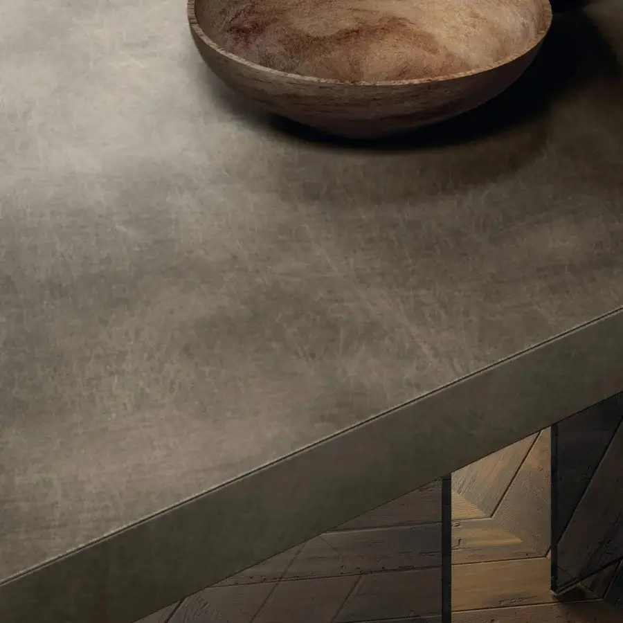 Superior Lago Air table with monolithic grey matte XGlass tabletop and nearly invisible tempered-glass supports