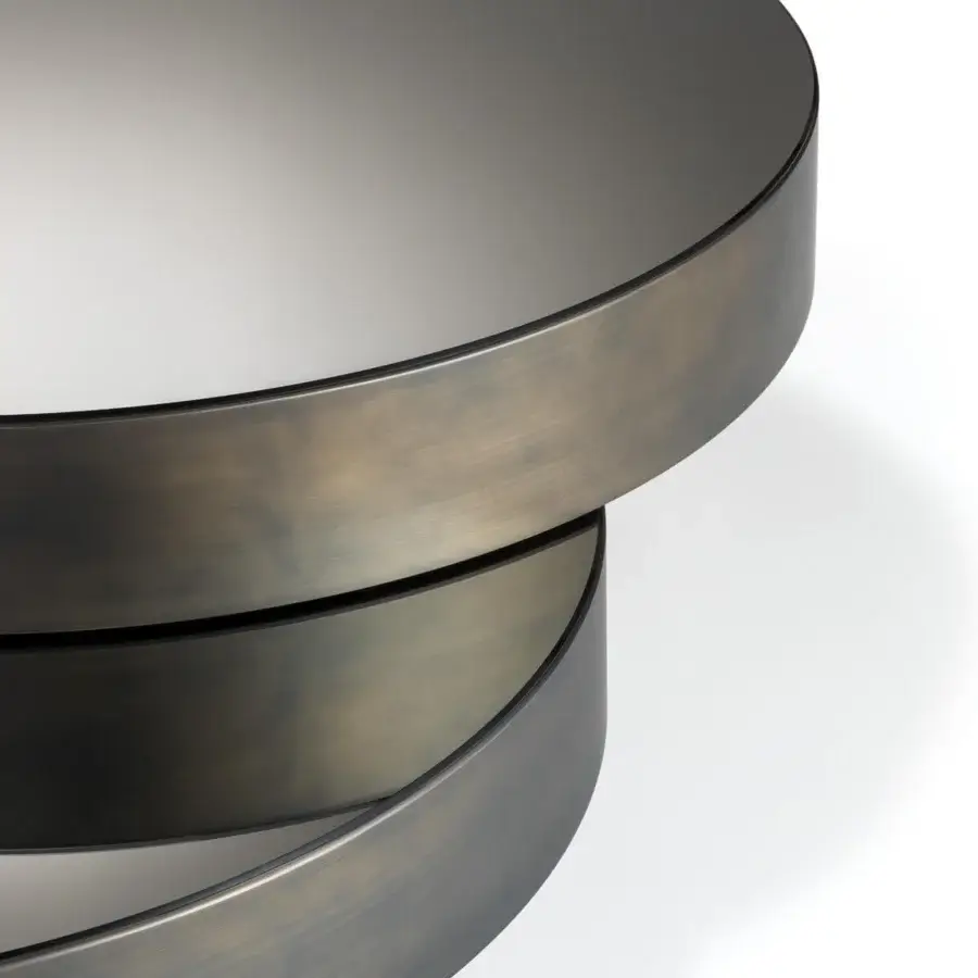 Superior Reflex Slide coffee table with two tiers, smoked or bronze mirror tops and metallic lacquered structure