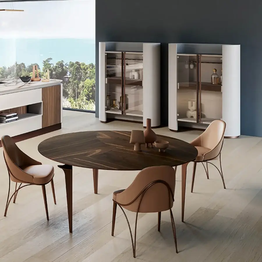Distinguished Bizzotto Italia Ikat cupboard with light-colored synthetic material and brown wood-like accents in a matte finish