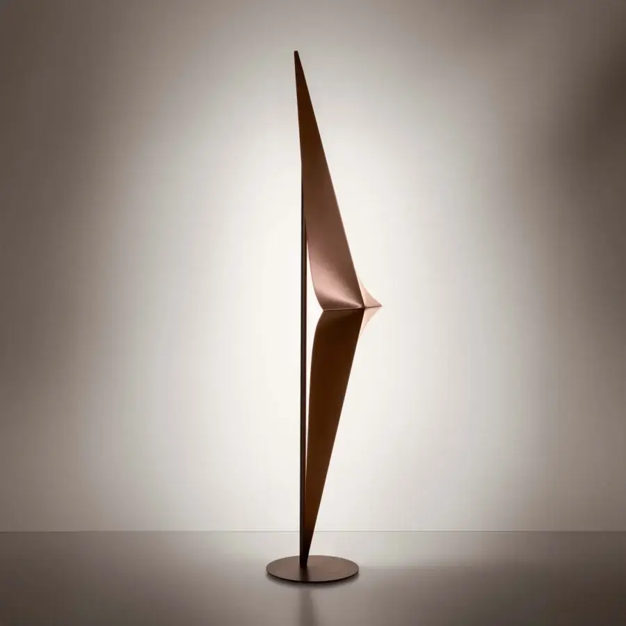 Remarkable Bizzotto Italia Noshi floor lamp in warm bronze-toned aluminum with a slender, directionally adjustable form crafted for personalized illumination