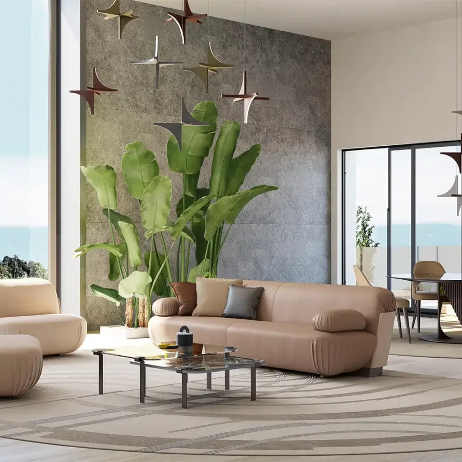 Exceptional Bizzotto Italia Papillon suspension lamp crafted in metal with bronze and gold tones and matte Ottone finish