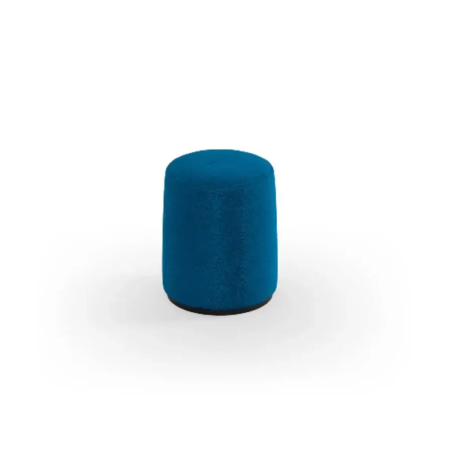 Superior CPRN Homood Aline ottoman with dark teal textured textile and sleek lacquered wooden base