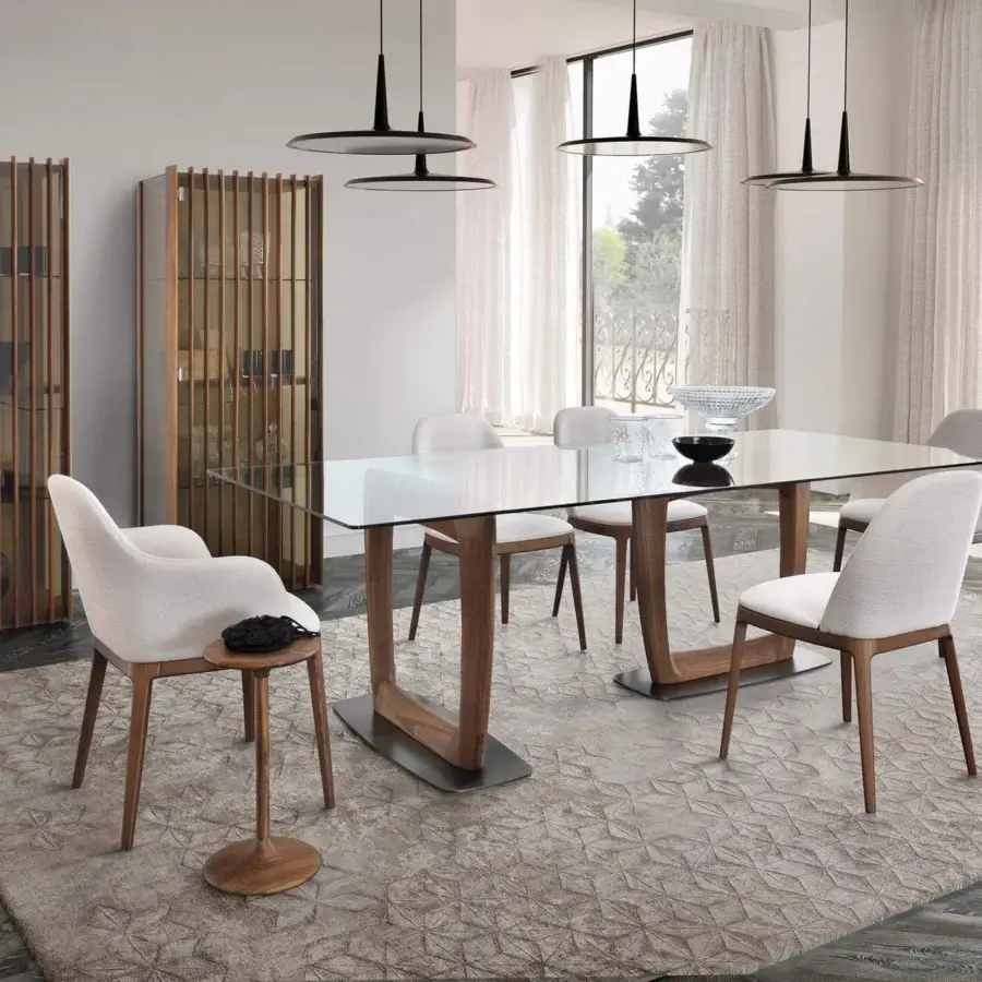 Distinguished Pacini & Cappellini Henry side table crafted in solid Canaletto walnut with a smooth matte finish