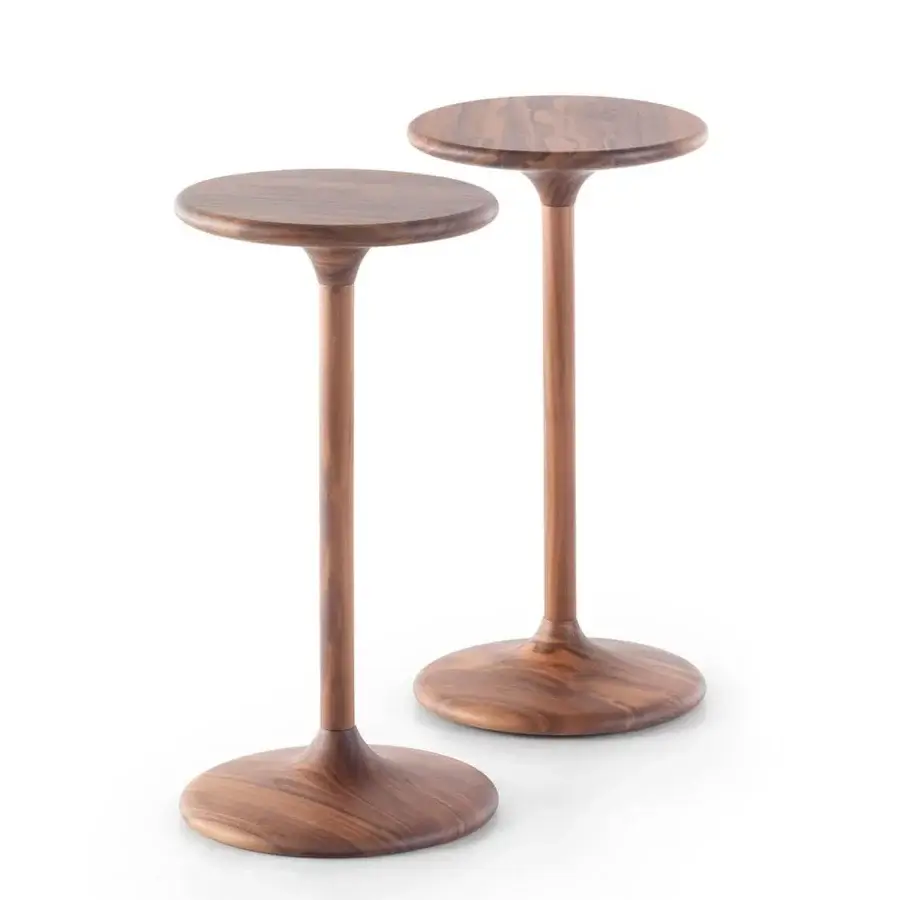 Superior Pacini & Cappellini Henry side table crafted in solid Canaletto walnut with a warm brown finish