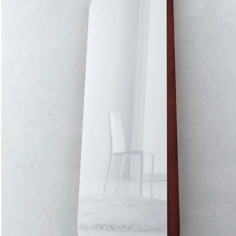 Distinguished Bonaldo Obel mirror with a generous reflective surface and American walnut veneered structure
