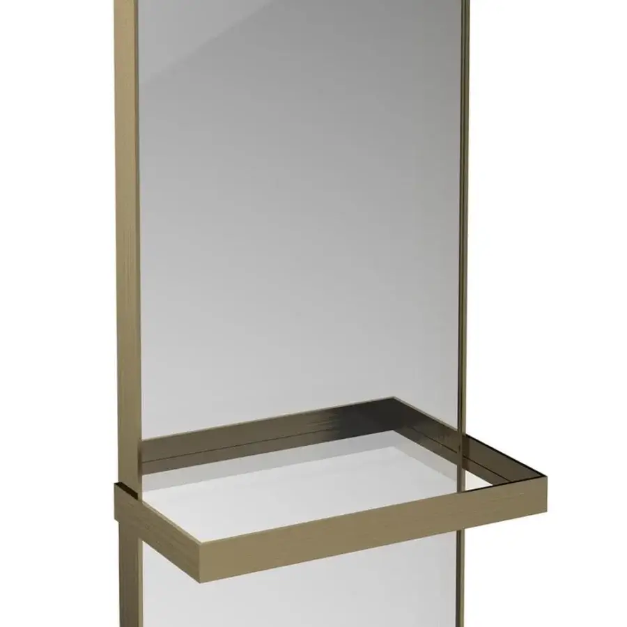 Distinguished Reflex Oh room divider with bronze structure, marble glass and mirrored reverse for contemporary architectural projects