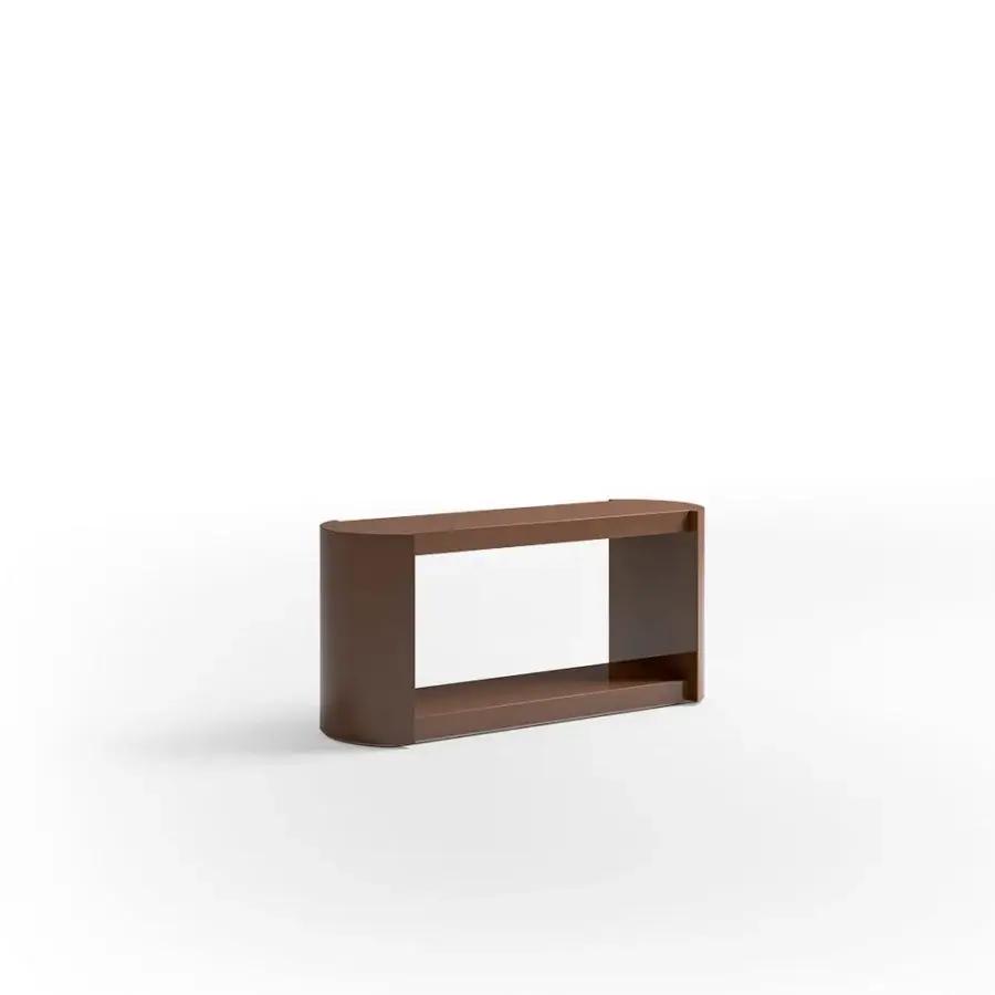 Exceptional CPRN Homood Jerome bookcase crafted in wood with a lacquered medium brown finish and single shelf
