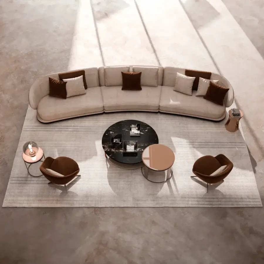 Superior CPRN Homood Leila rug with subtle striations in a light beige palette and soft matte finish