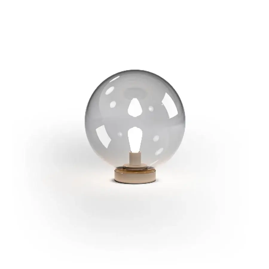 Refined CPRN Homood Mood table lamp with a fume glass shade and black nickel metal base