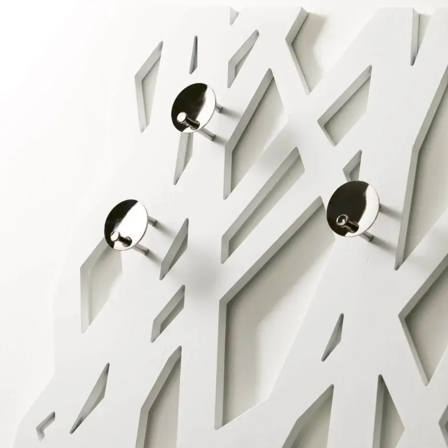 Distinguished Pacini & Cappellini L'Albero coat stand crafted in ash solid wood with a matte white painted finish and metal hooks