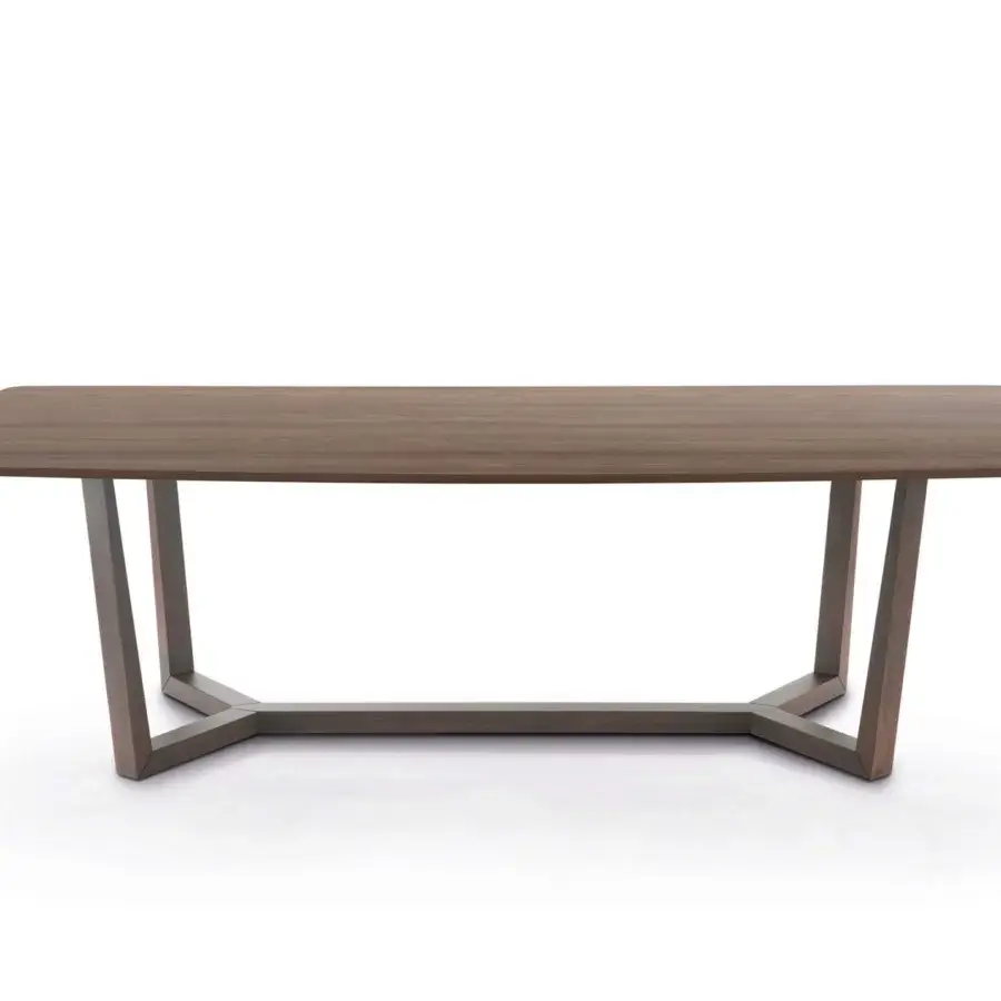 Distinguished Pacini & Cappellini Aliante table crafted with wood-veneered ash and solid ash in a medium-toned brown finish