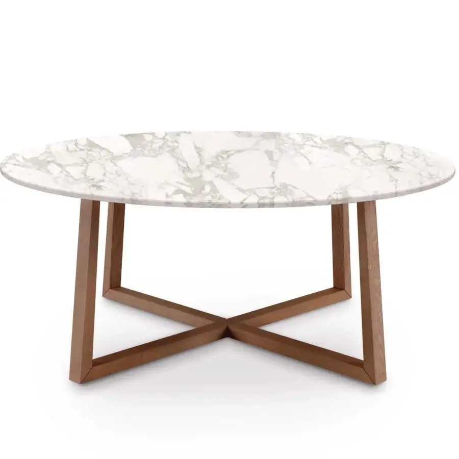 Elegant Pacini & Cappellini Aliante table in polished natural marble with gray marbling and solid ash with a medium-toned finish
