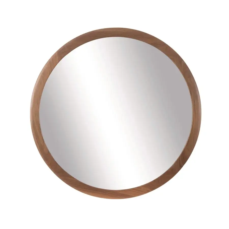 Elegant Pacini & Cappellini Mirage mirror with a warm wooden frame and bronze finish
