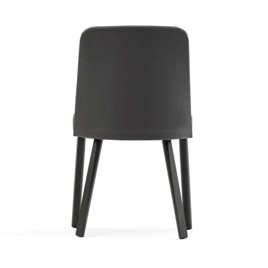 Distinguished Varaschin Emma chair with dark gray powder-coated aluminum and Textilene waterproof fabric construction