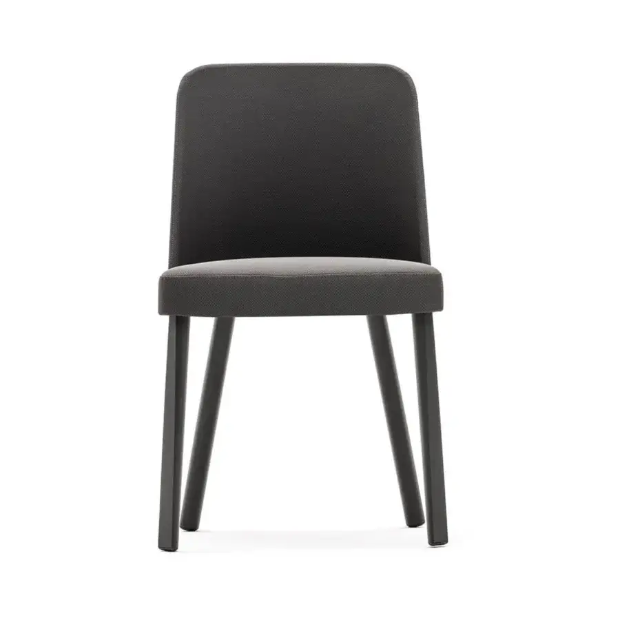 Superior Varaschin Emma chair with powder-coated aluminum and dark gray waterproof outdoor fabric upholstery