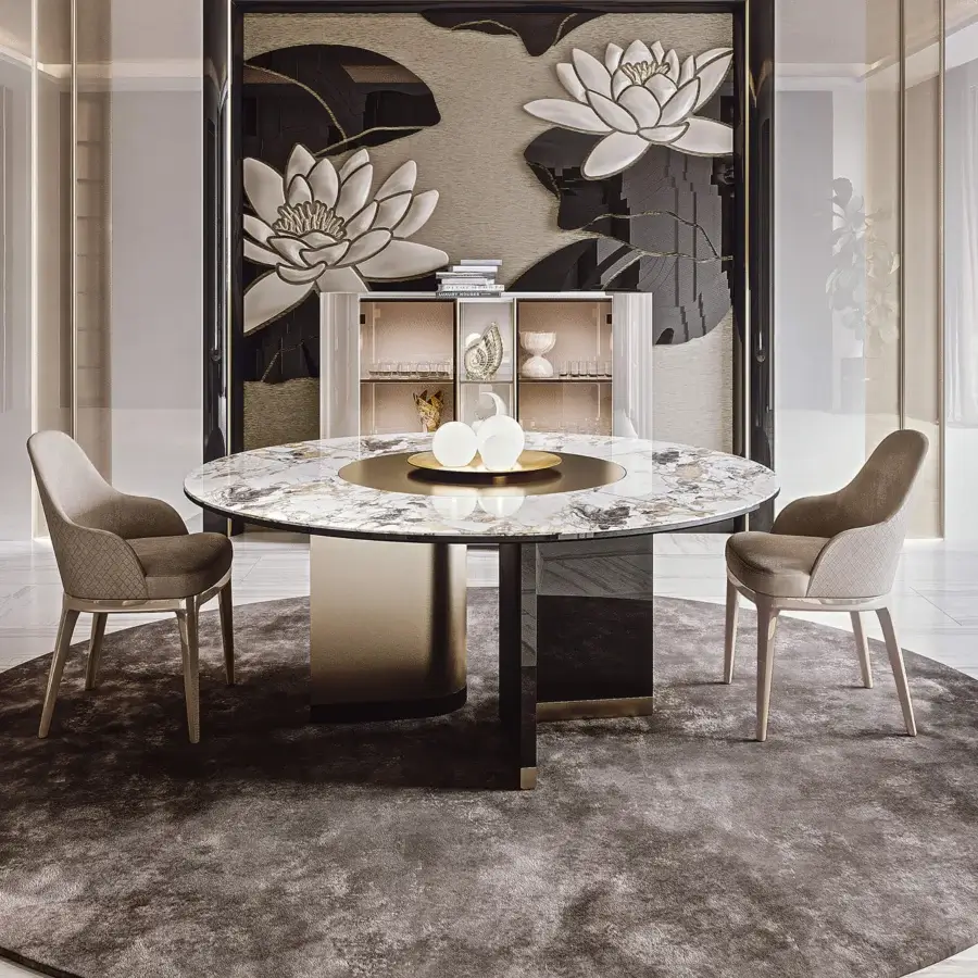 Distinguished Bizzotto Italia Dune chair with curved silhouette and muted beige textile supported by lacquered metal legs