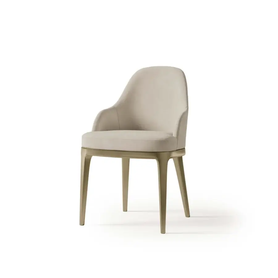 Superior Bizzotto Italia Dune chair in light beige leather with lacquered metal legs exhibiting contemporary style