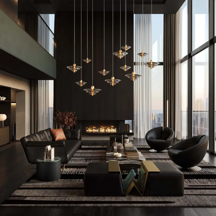 Exclusive CONTROVENTO WAYNE Enterprises WE-003L lounge chair in dark material with a glossy black metal swivel base