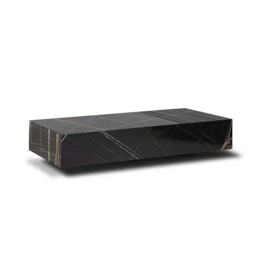 Exclusive Wayne Enterprises WE-172 coffee table crafted in Italy with glossy marble and lacquered base