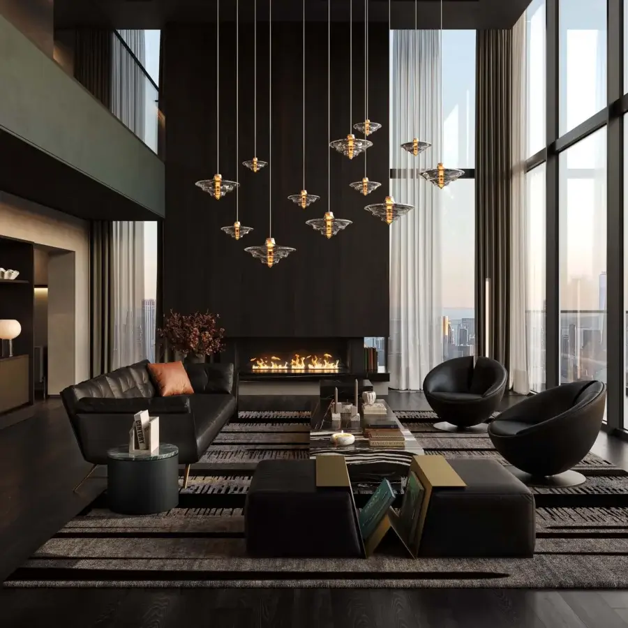 Elegant WAYNE Enterprises WE-158 ottoman upholstered in dark fabric with a sleek metal magazine rack