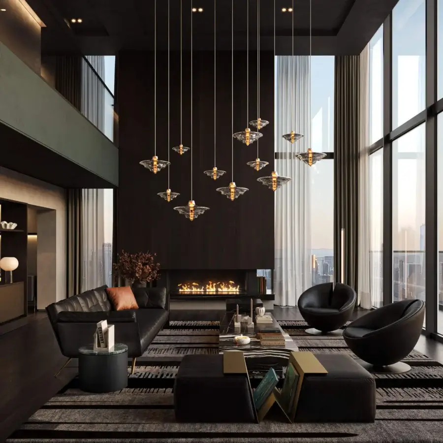 Superior WAYNE Enterprises WE-001 sofa upholstered in dark material with tufted cushions and matte finish